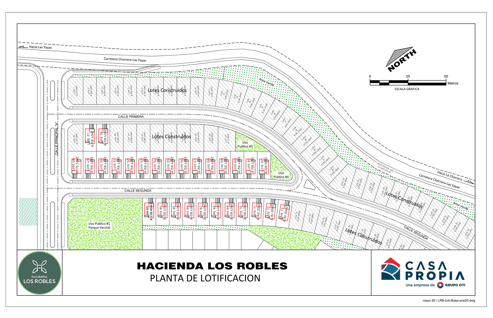 Mapa de lotes de Hacienda Los Robles